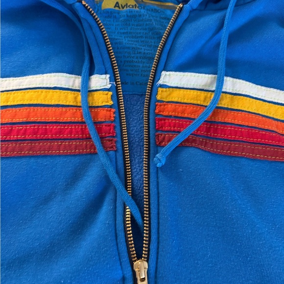 Bundle / lot Aviator Nation Blue Jogger Set with Rainbow Stripes - small - Picture 4 of 8